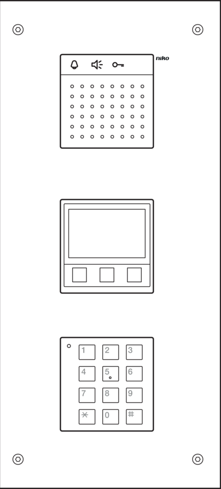Niko 10-286: Modulaire audiobuitenpost voor inbouw met 3 modules: audio, display en codeslot - Image 2