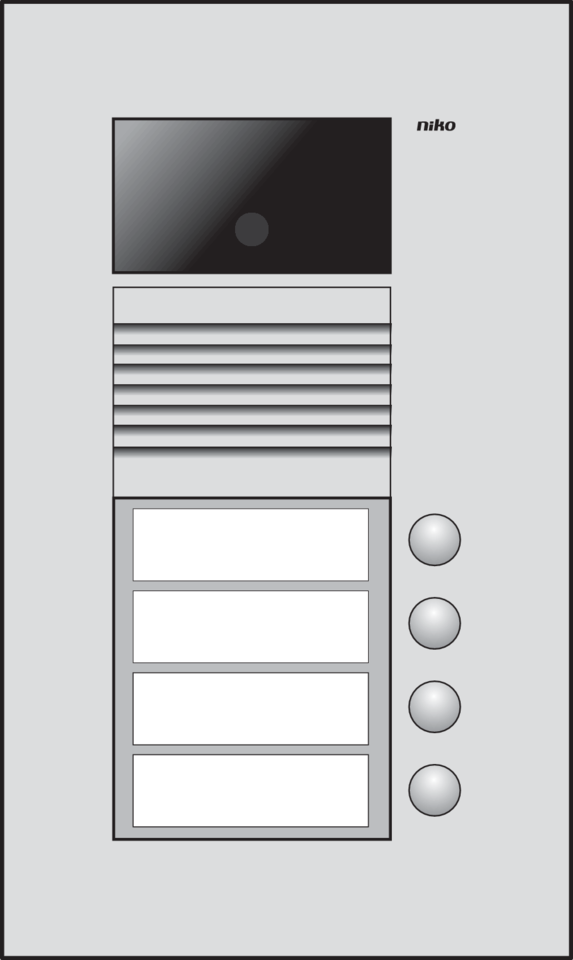 Niko 10-304: Inbouwbuitenpost met 4 bellen en kleurencamera - Image 2
