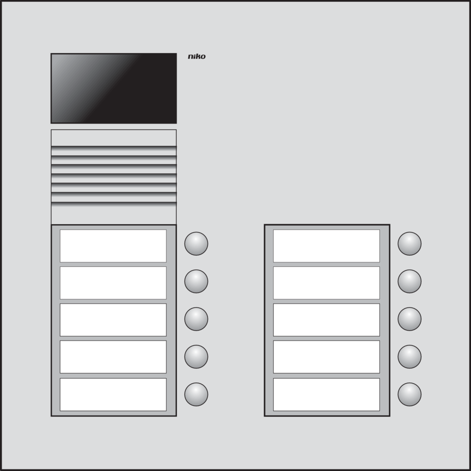 Niko 10-310: Inbouwbuitenpost met 10 bellen en kleurencamera - Image 2