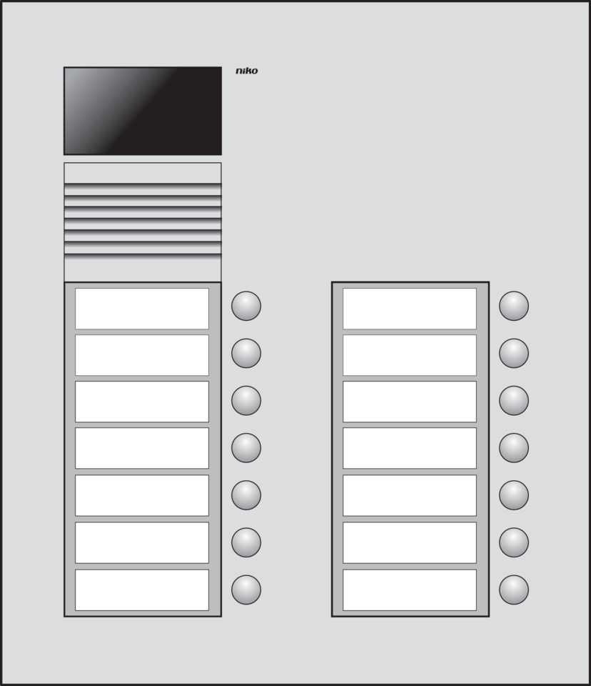 Niko 10-314: Inbouwbuitenpost met 14 bellen en kleurencamera - Image 2