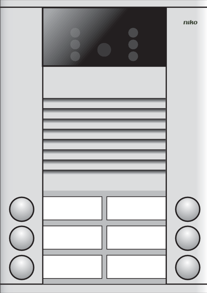 Niko 10-406: Opbouwbuitenpost 20 mm met 6 bellen in twee rijen en kleurencamera - Image 2