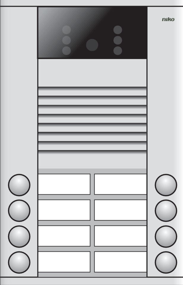 Niko 10-408: Opbouwbuitenpost 20 mm met 8 bellen in twee rijen en kleurencamera - Image 2
