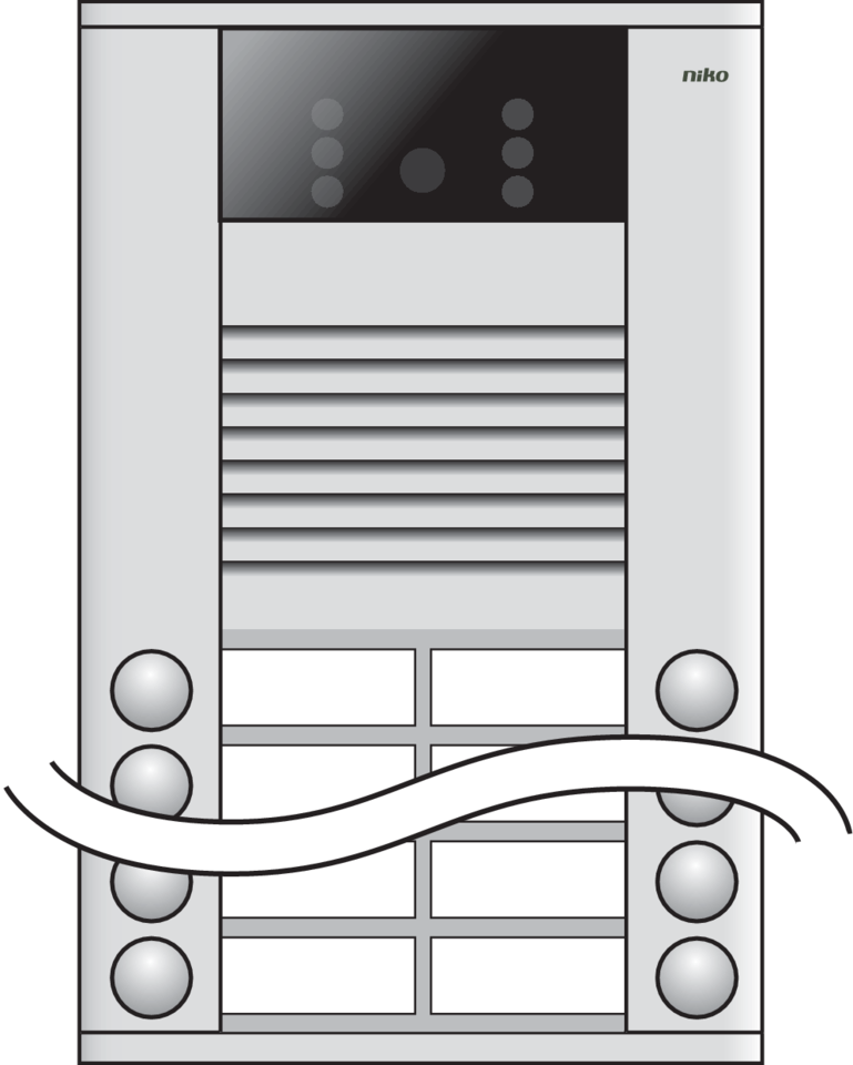 Niko 10-412: Opbouwbuitenpost 20 mm met 12 bellen in twee rijen en kleurencamera - Image 2