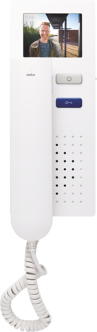 Videobinnenpost met kleurenscherm en hoorn, opbouw