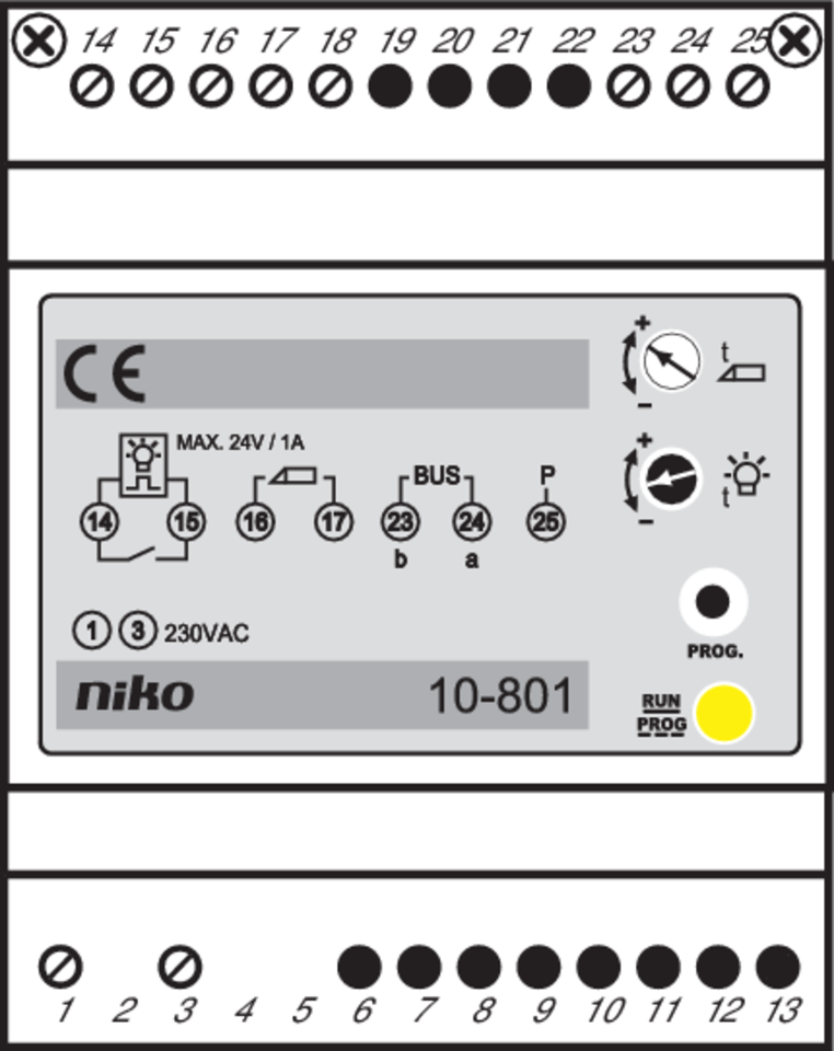 Niko 10-801: Modulaire voeding voor een toegangscontrolesysteem met max. 20 binnenposten en 2 buitenposten (deur- of videofonie) - Image 2