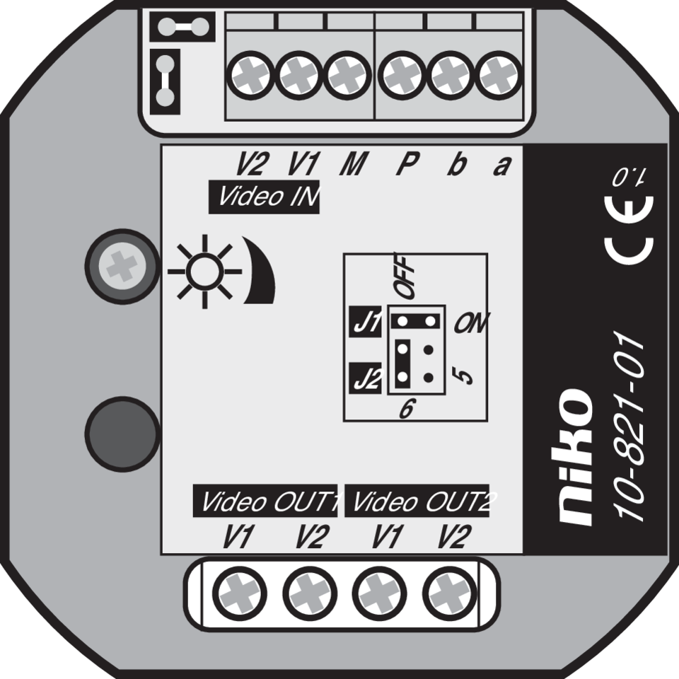 Niko 10-821-01: Niko Toegangscontrole - inbouwsplitter voor het opsplitsen van het videosignaal over 2 leidingen - Image 2