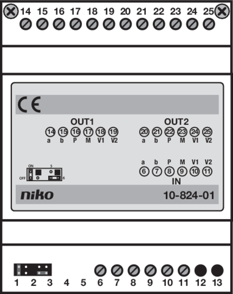 Niko 10-824-01: Niko Toegangscontrole - modulaire splitter voor het opsplitsen van het videosignaal over 2 leidingen - Image 2