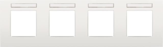 Viervoudige afdekplaat, 71 mm centerafstand, met transparant