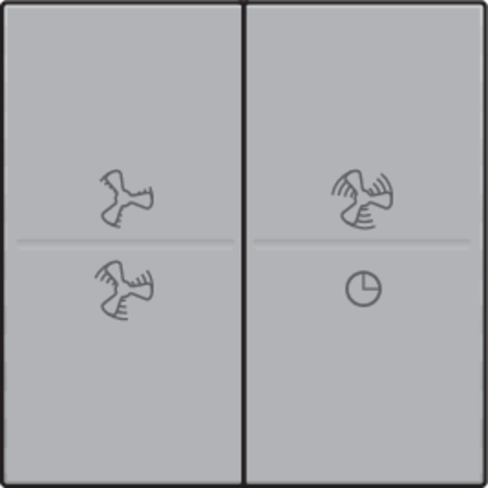 Niko 121-00013: Tweevoudige toets met ventilatoropdruk 0 t.e.m. 3 voor draadloze schakelaar of drukknop met 4 bedieningsknoppen, sterling coated - Image 2