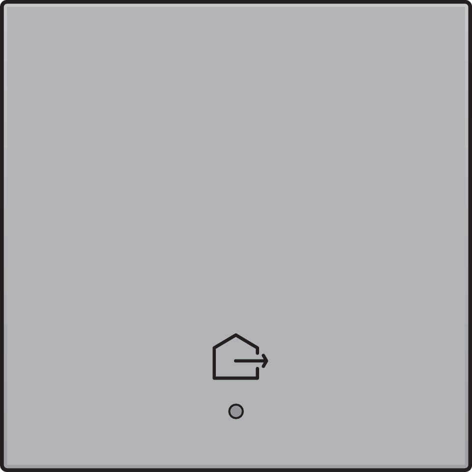 Niko 121-32902: Afwerkingsset met lens voor geconnecteerde enkelvoudige schakelaar met symbool "woning verlaten", sterling coated - Image 2