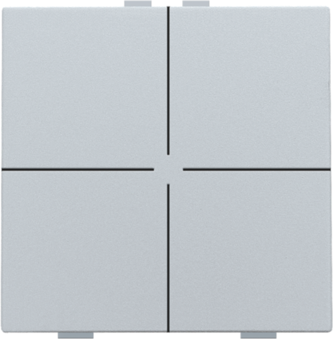 Viervoudige drukknop voor Niko Home Control, sterling coated