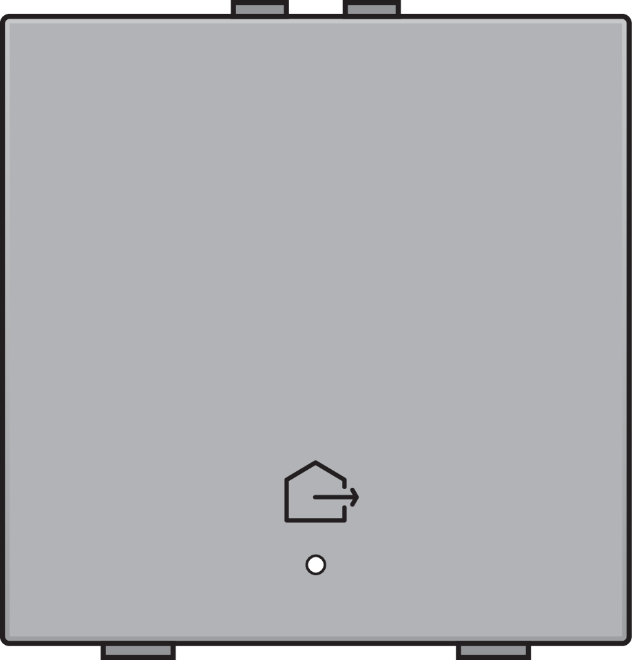 Niko 121-52921: Enkelvoudige drukknop met led en comfortsensoren voor Niko Home Control, symbool 'woning verlaten', sterling coated - Image 2
