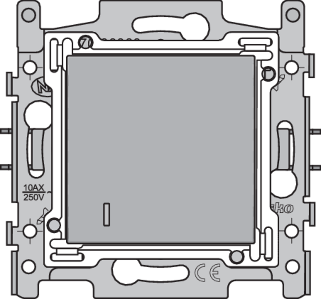 Niko 121-61908: Hotelkaartschakelaar, sokkel, insteekklemmen en afwerkingsset, sterling coated - Image 2