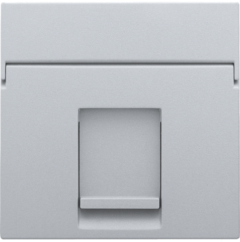 Centraalplaat data 1x RJ, sterling coated