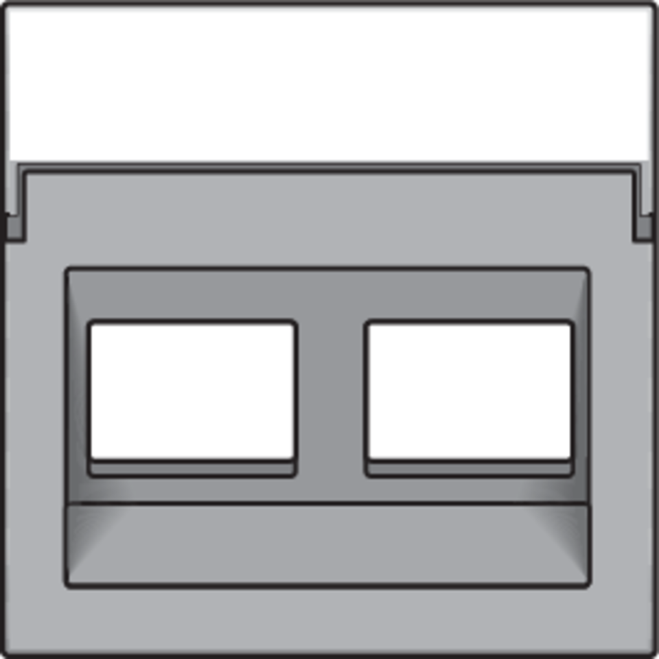 Niko 121-65400: Centraalplaat data 2x RJ schuine uitgang, sterling coated - Image 2