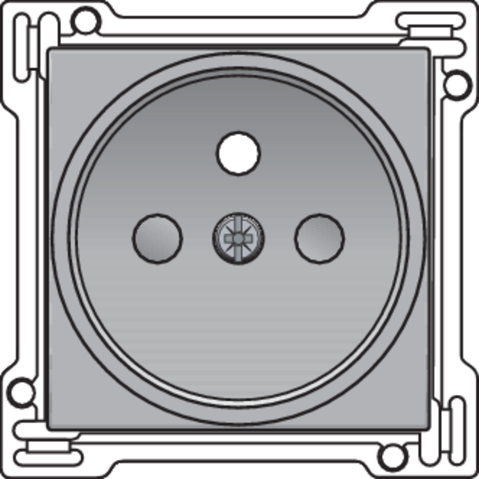 Niko 121-66101: Afwerkingsset voor stopcontact met penaarde en beschermingsafsluiters, inbouwdiepte 21 mm, sterling coated - Image 2