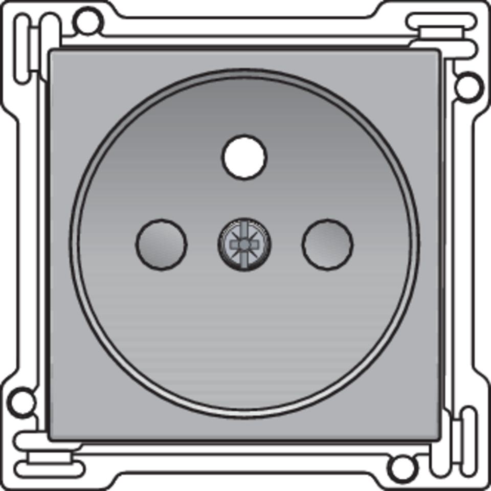 Niko 121-66601: Afwerkingsset voor stopcontact met penaarde en beschermingsafsluiters, inbouwdiepte 28,5 mm, sterling coated - Image 2