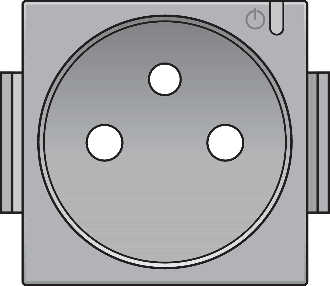Niko 121-66630: Afwerkingsset voor geconnecteerd schakelbaar stopcontact met penaarde en bedieningsknop, sterling coated - Image 2