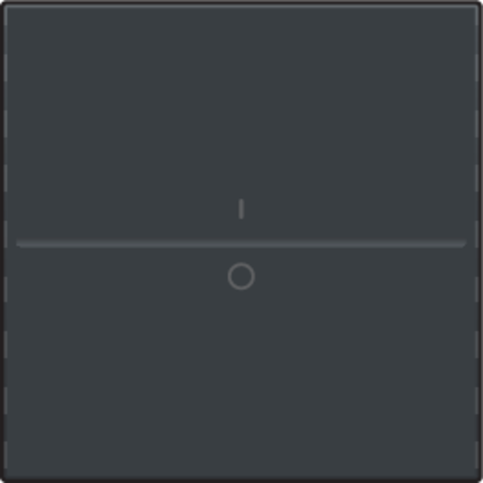 Niko 122-00002: Enkelvoudige toets met opdruk 'I' en '0' voor draadloze schakelaar of drukknop met twee bedieningsknoppen, anthracite coated - Image 2