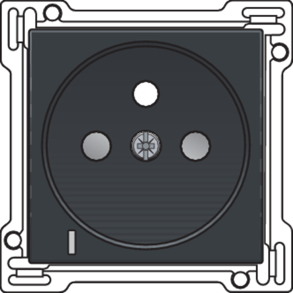 Niko 122-66607: Afwerkingsset met doorschijnende lens voor stopcontact met spanningsaanduiding, penaarde en beschermingsafsluiters, inbouwdiepte 28,5 mm, anthracite coated - Image 2