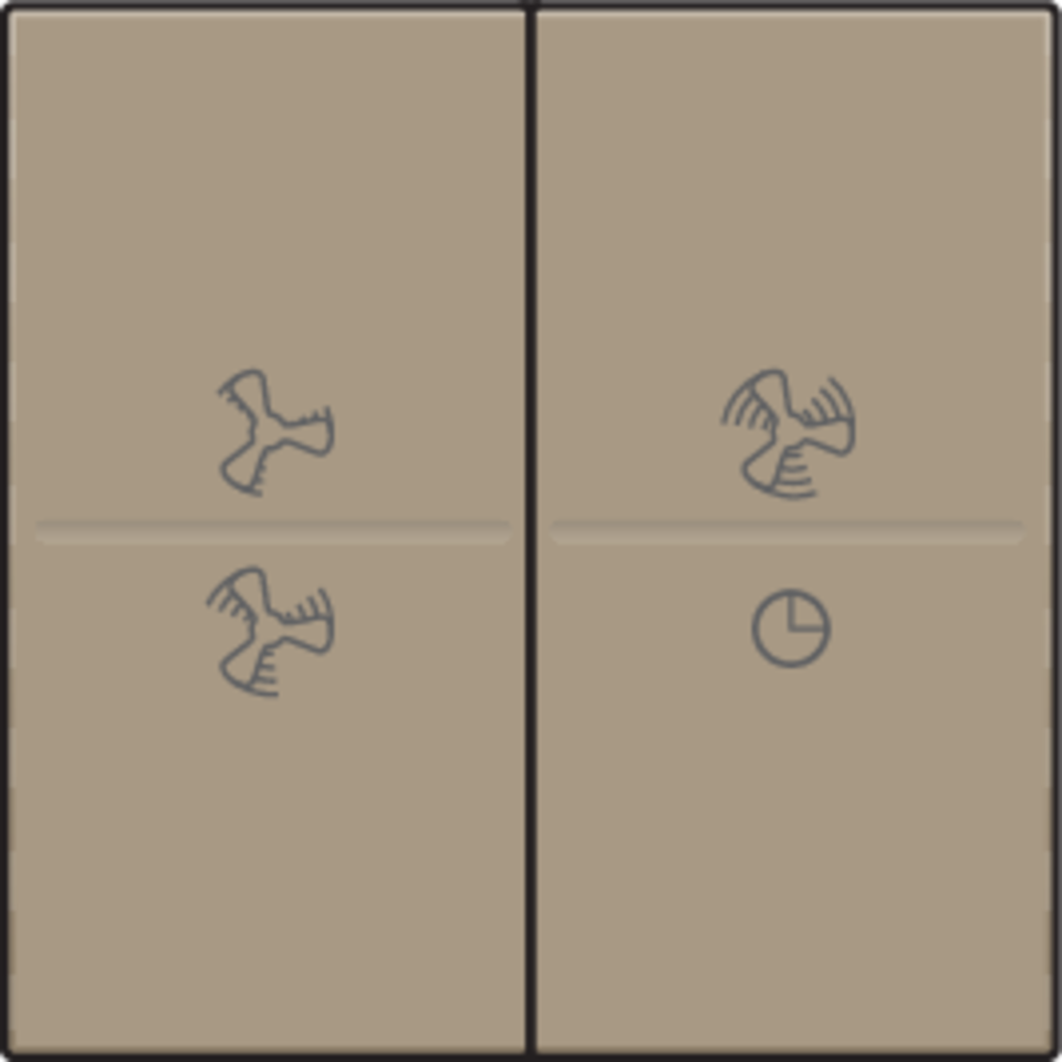 Niko 123-00013: Tweevoudige toets met ventilatoropdruk 0 t.e.m. 3 voor draadloze schakelaar of drukknop met 4 bedieningsknoppen, bronze coated - Image 2