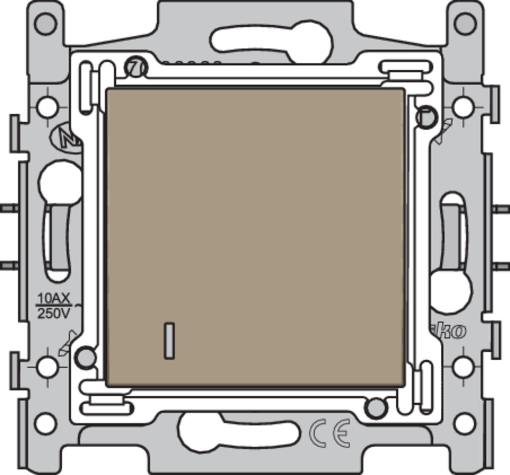 Niko 123-61908: Hotelkaartschakelaar, sokkel, insteekklemmen en afwerkingsset, bronze coated - Image 2