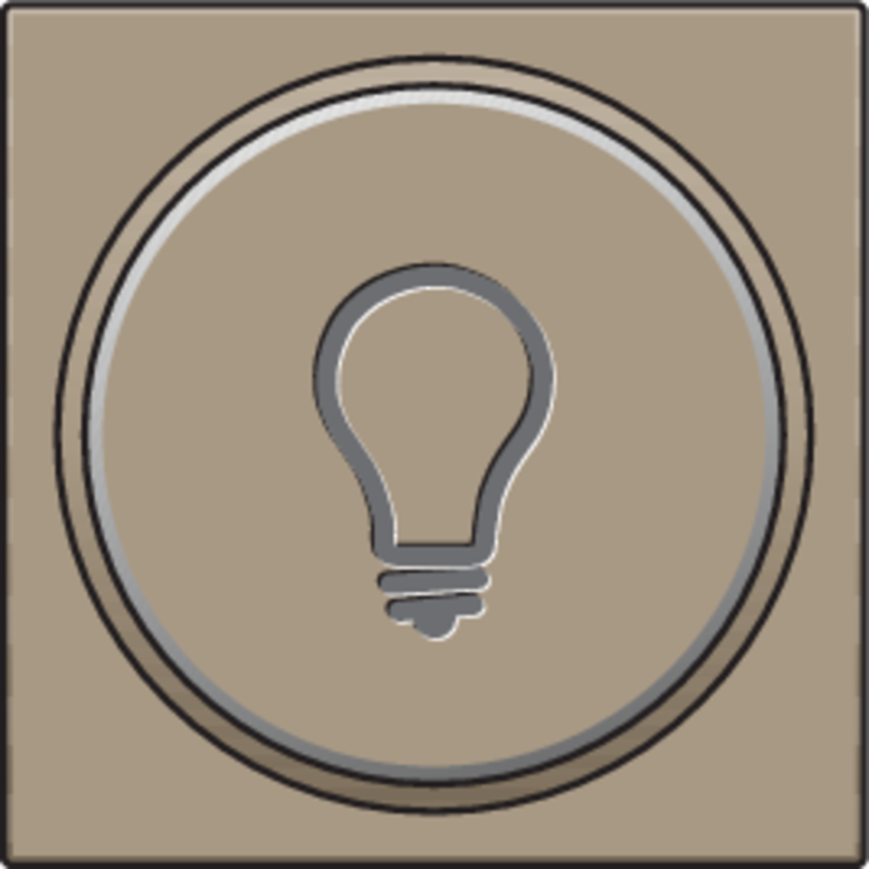 Niko 123-64008: Afwerkingsset met doorschijnende ring met lampsymbool voor drukknop 6A met amberkleurige led met E10-lampvoet, bronze coated - Image 2