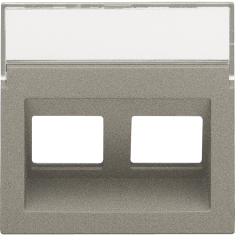 Centraalplaat data 2x RJ schuine uitgang, bronze coated