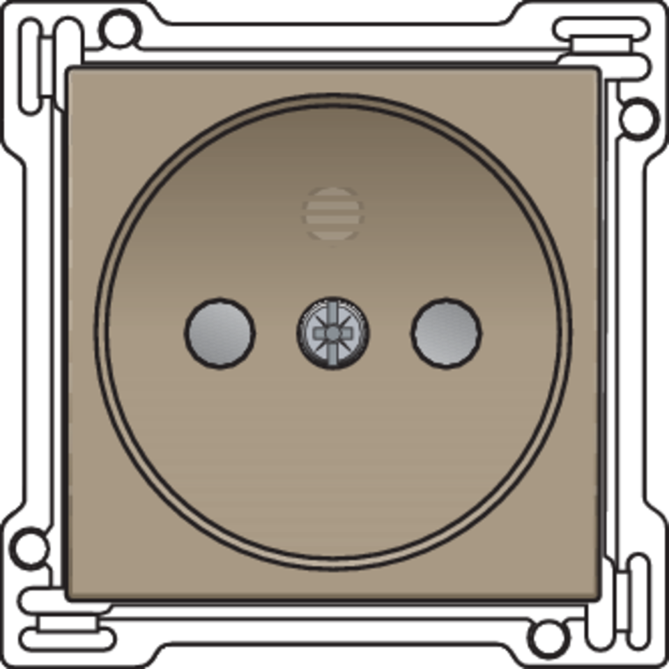 Niko 123-66501: Afwerkingsset voor stopcontact zonder aarding met beschermingsafsluiters, inbouwdiepte 21 mm, bronze coated - Image 2