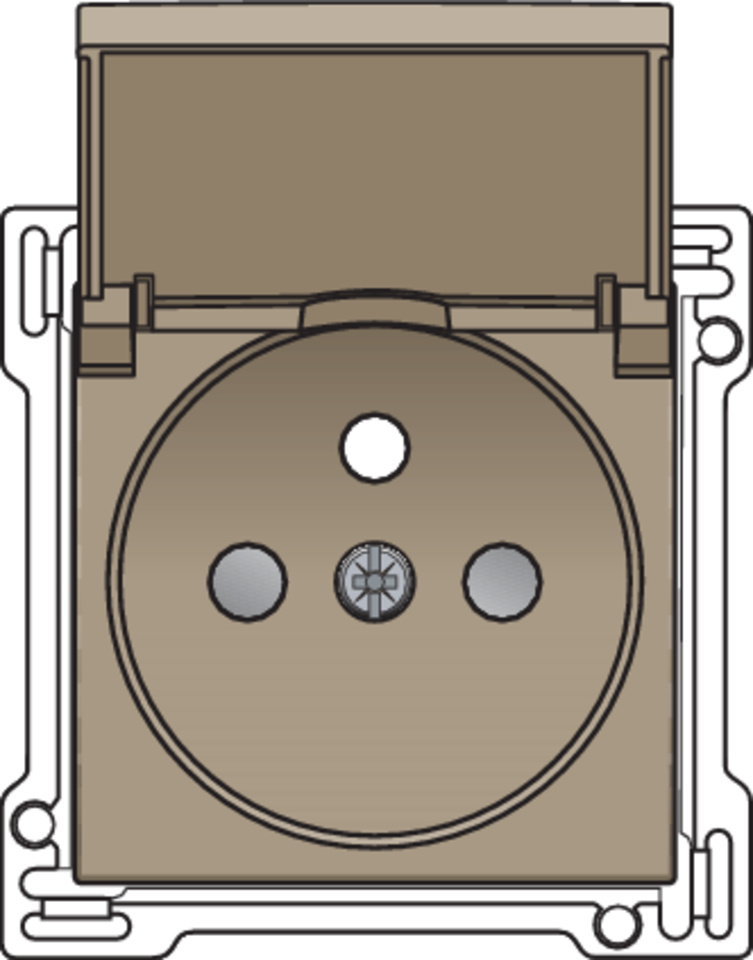 Niko 123-66603: Afwerkingsset voor stopcontact met klapdeksel, penaarde en beschermingsafsluiters, inbouwdiepte 28,5 mm, bronze coated - Image 2