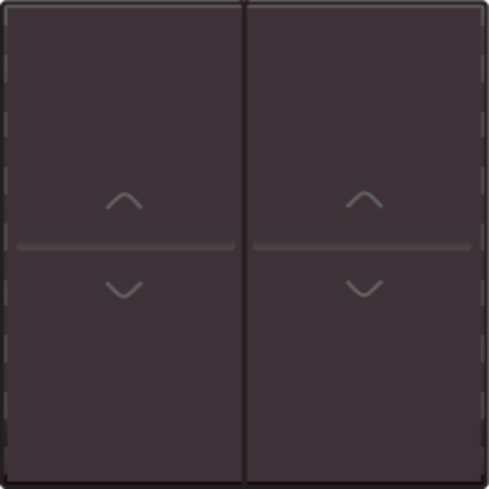 Niko 124-00010: Tweevoudige toets met pijltjes 'op' en 'neer' voor draadloze schakelaar of drukknop met 4 bedieningsknoppen, dark brown coated - Image 2