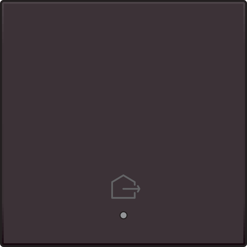 Niko 124-32902: Afwerkingsset met lens voor geconnecteerde enkelvoudige schakelaar met symbool "woning verlaten", dark brown coated - Image 2