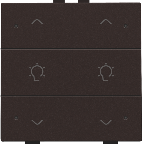 Dubbele dimbediening met led voor Niko Home Control, dark br