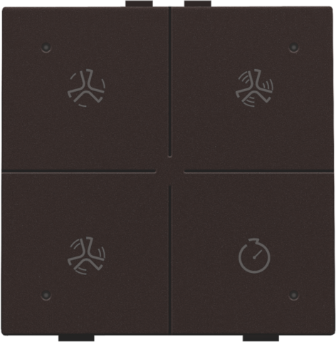 Ventilatiebediening met led voor Niko Home Control, dark bro
