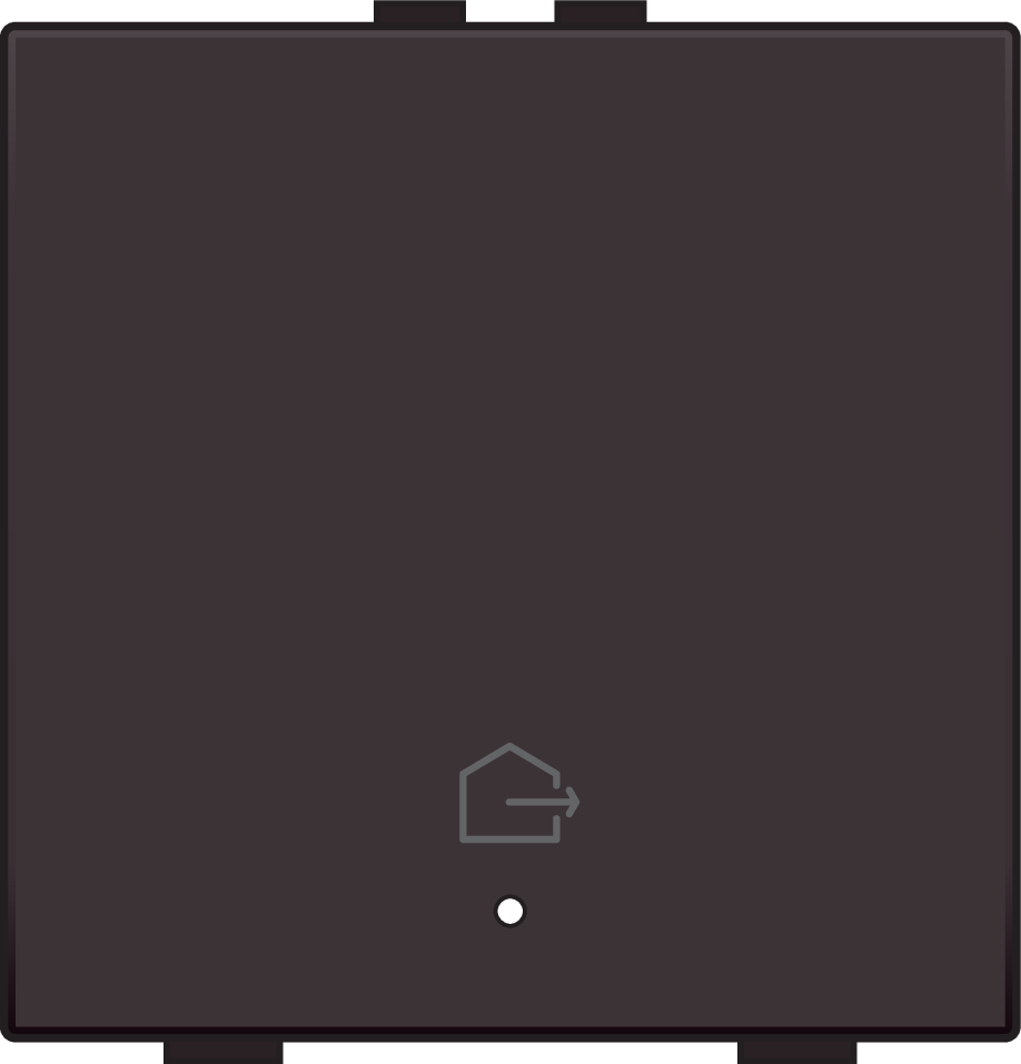 Niko 124-52921: Enkelvoudige drukknop met led en comfortsensoren voor Niko Home Control, symbool 'woning verlaten', dark brown coated - Image 2
