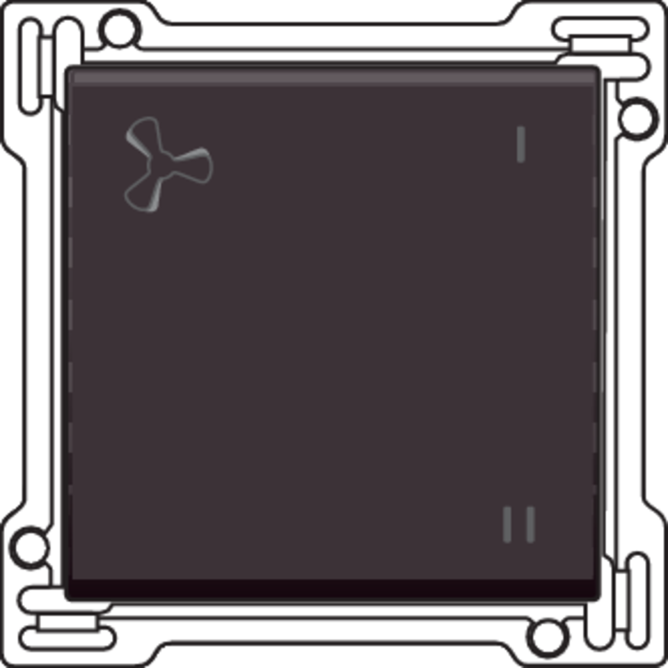 Niko 124-61106: Afwerkingsset voor mechanisch gecontroleerde ventilatiebediening, dark brown coated - Image 2