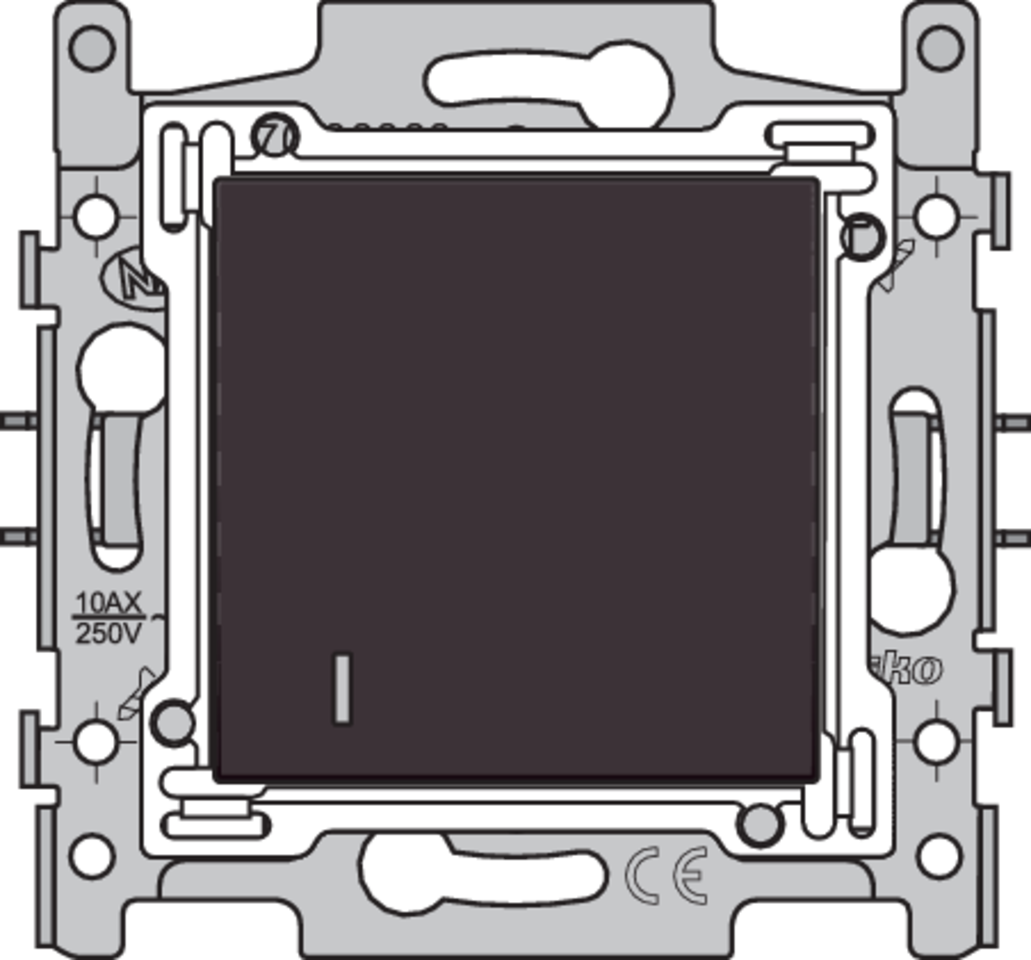 Niko 124-61908: Hotelkaartschakelaar, sokkel, insteekklemmen en afwerkingsset, dark brown coated - Image 2