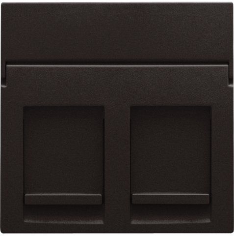 Niko 124-65200: Centraalplaat data 2x RJ, dark brown coated
