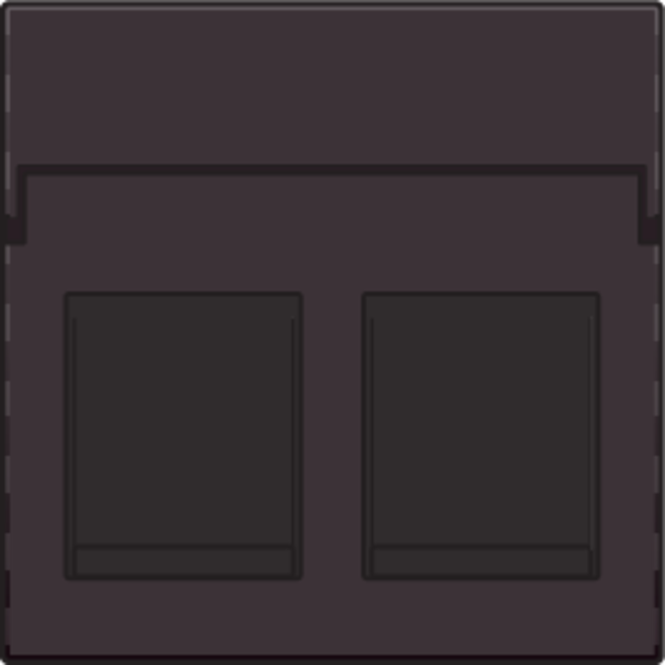 Niko 124-65200: Centraalplaat data 2x RJ, dark brown coated - Image 2