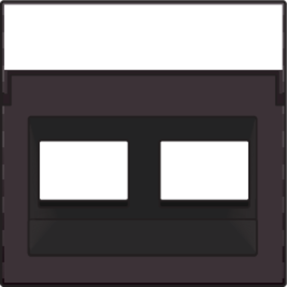 Niko 124-65400: Centraalplaat data 2x RJ schuine uitgang, dark brown coated - Image 2