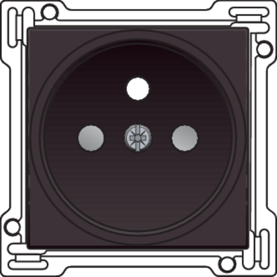 Niko 124-66101: Afwerkingsset voor stopcontact met penaarde en beschermingsafsluiters, inbouwdiepte 21 mm, dark brown coated - Image 2