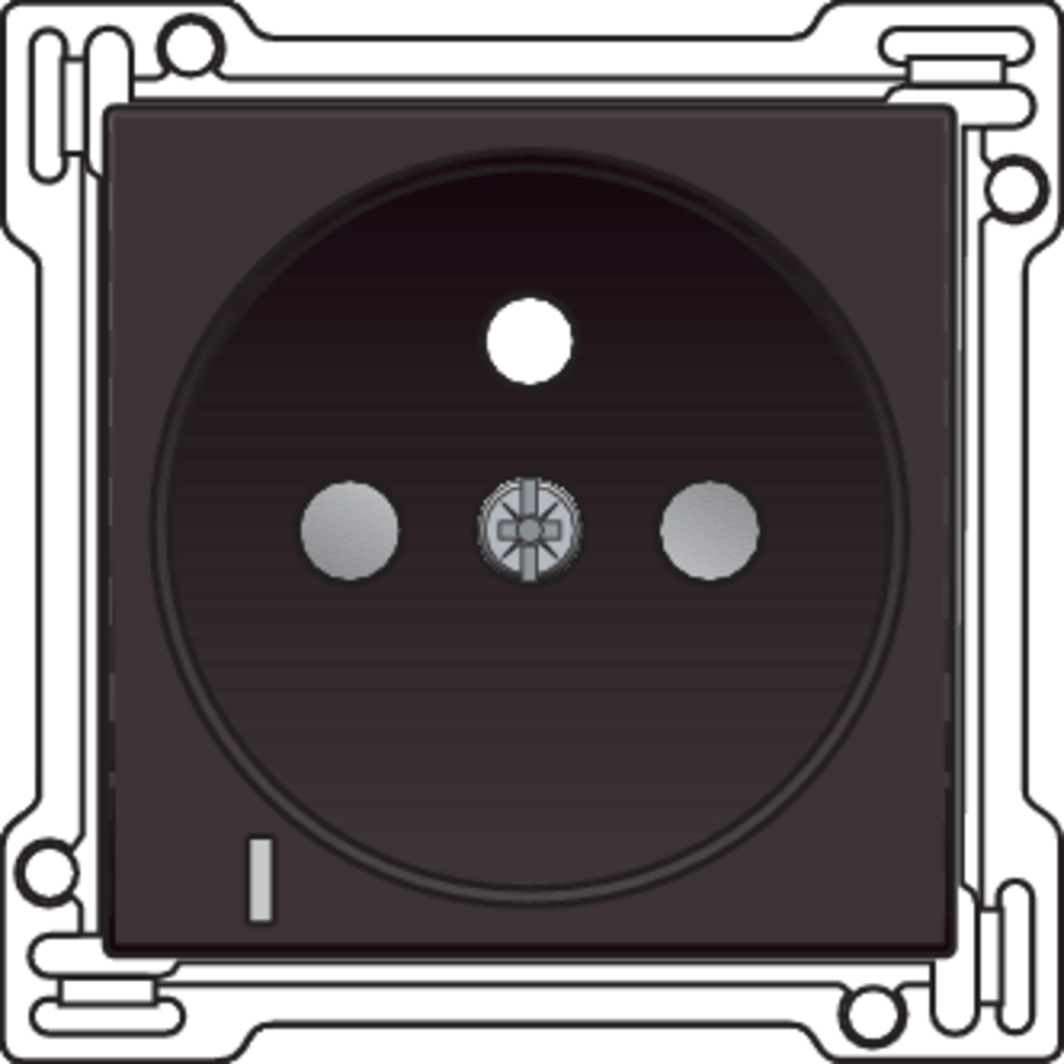 Niko 124-66607: Afwerkingsset met doorschijnende lens voor stopcontact met spanningsaanduiding, penaarde en beschermingsafsluiters, inbouwdiepte 28,5 mm, dark brown coated - Image 2