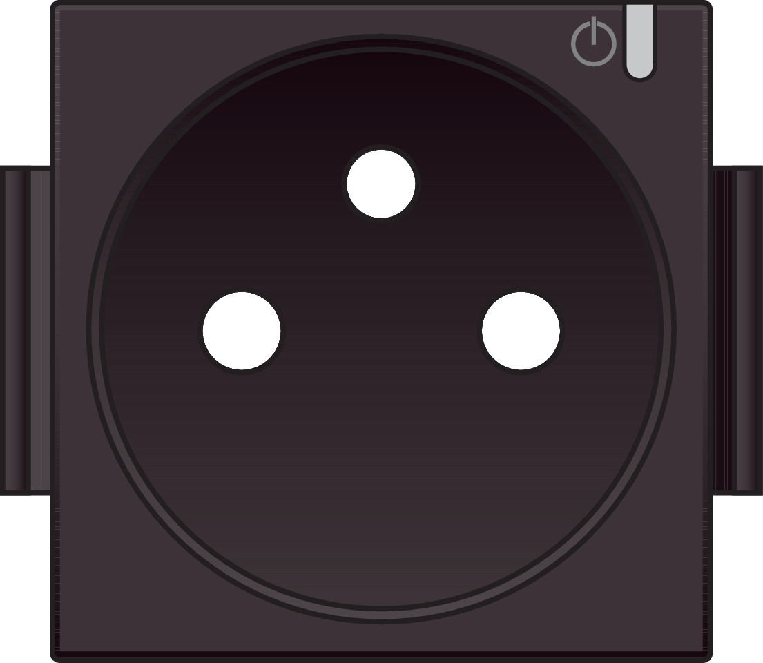 Niko 124-66630: Afwerkingsset voor geconnecteerd schakelbaar stopcontact met penaarde en bedieningsknop, dark brown coated - Image 2