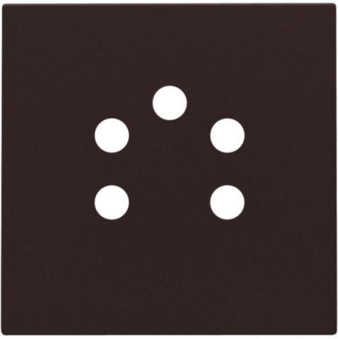 Afwerkingsset voor 5-polige telefooncontactdoos, dark brown