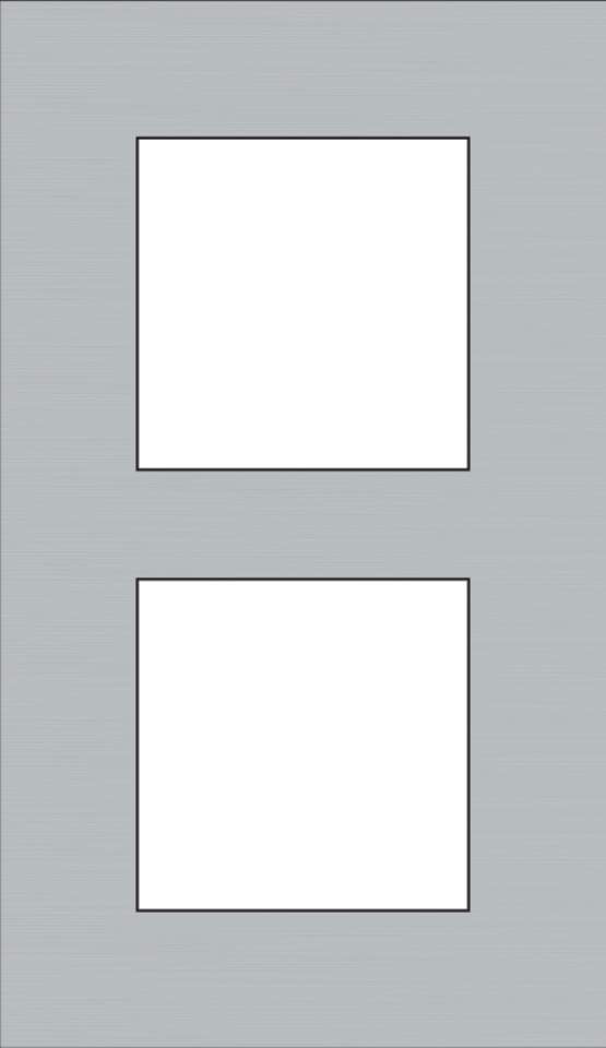 Niko 150-76200: Tweevoudige afdekplaat, 60 mm centerafstand, verticaal, Niko Pure stainless steel on anthracite - Image 2