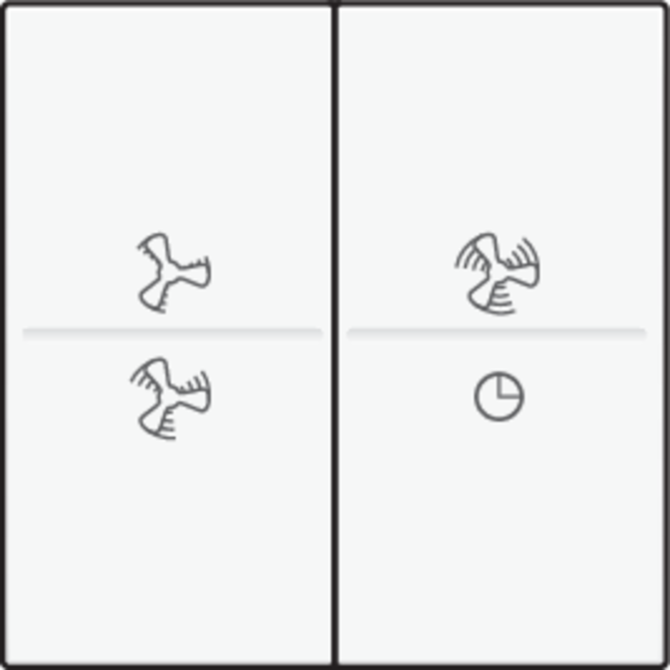 Niko 154-00013: Tweevoudige toets met ventilatoropdruk 0 t.e.m. 3 voor draadloze schakelaar of drukknop met 4 bedieningsknoppen, white coated - Image 2