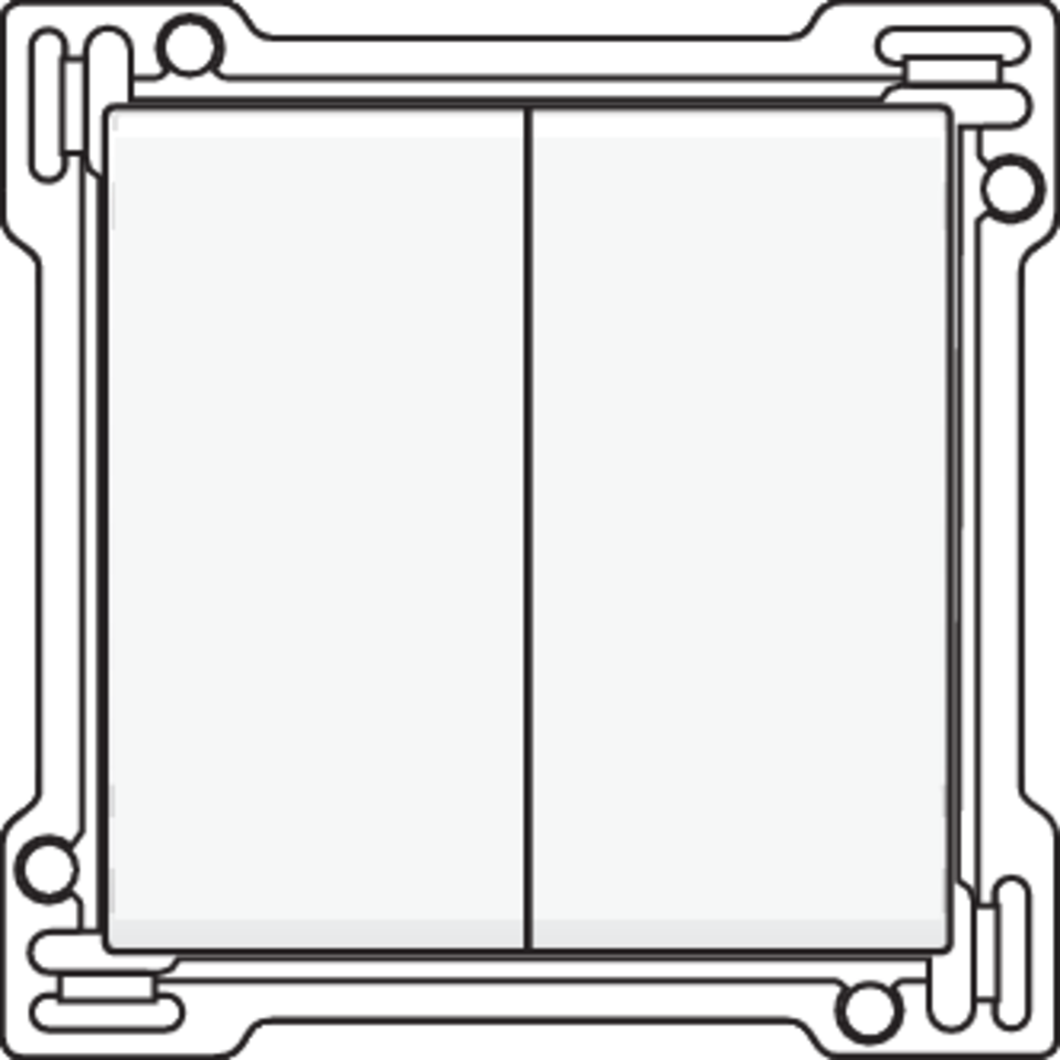 Niko 154-61505: Afwerkingsset voor serieschakelaar, wisselschakelaar + drukknop N.O., dubbele wisselschakelaar of dubbele drukknop N.O. of N.G. , white coated - Image 2