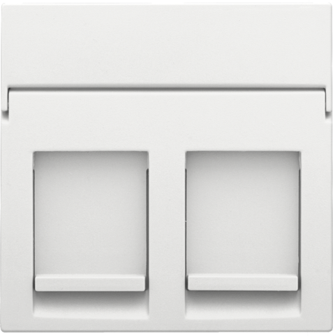 Centraalplaat data 2x RJ, white coated