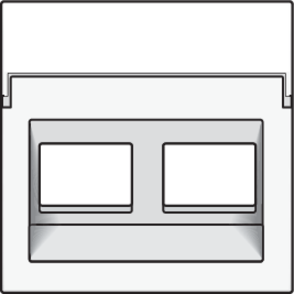 Niko 154-65400: Centraalplaat data 2x RJ schuine uitgang, white coated - Image 2