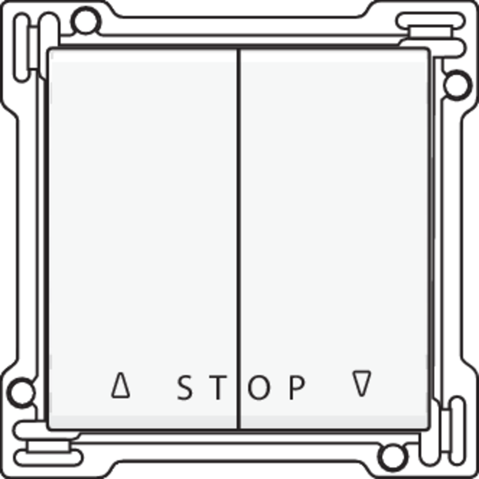 Niko 154-65918: Afwerkingsset voor tweevoudige rolluikdrukknop voor elektronische sturingen, white coated - Image 2